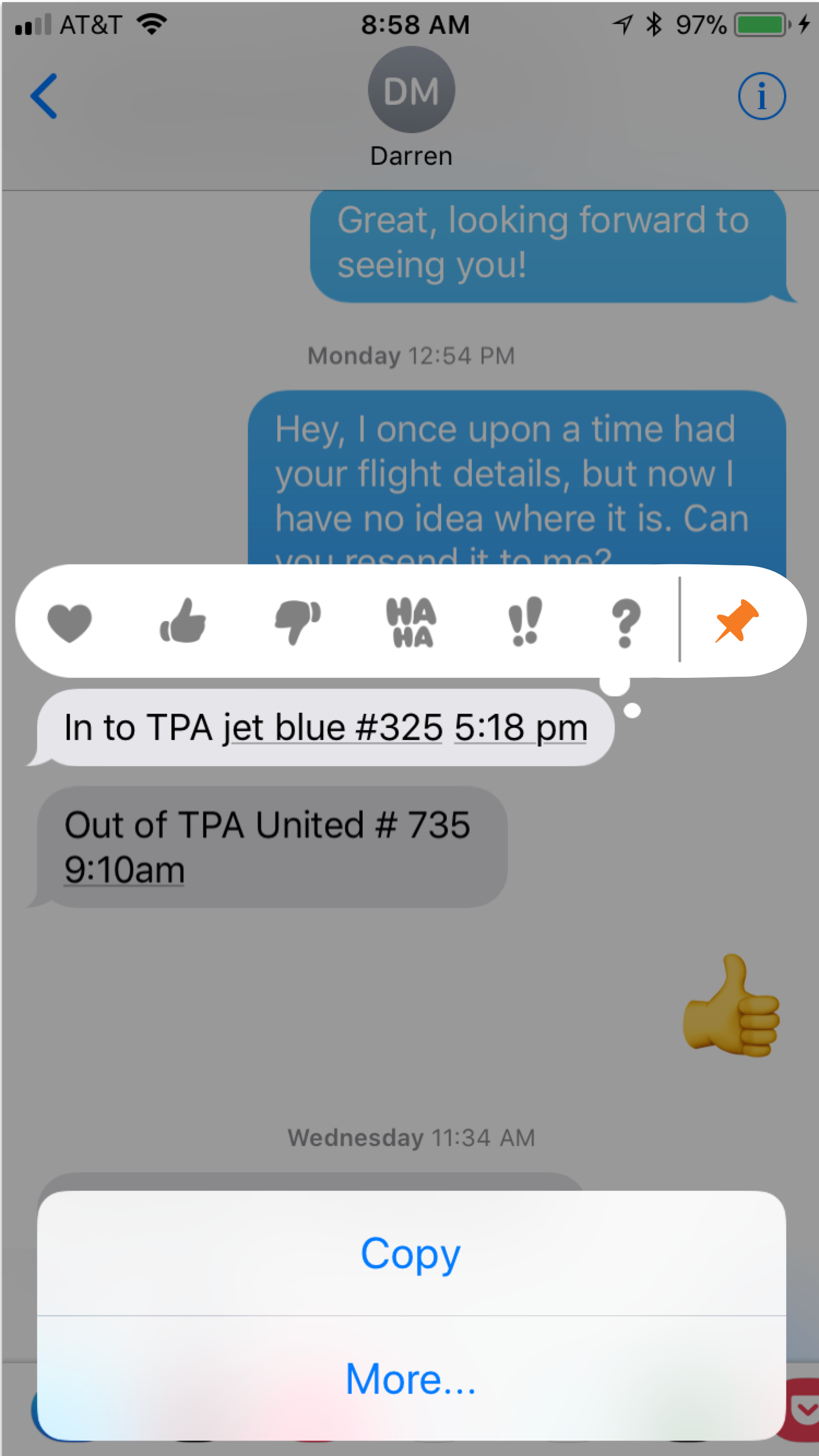 text messages options