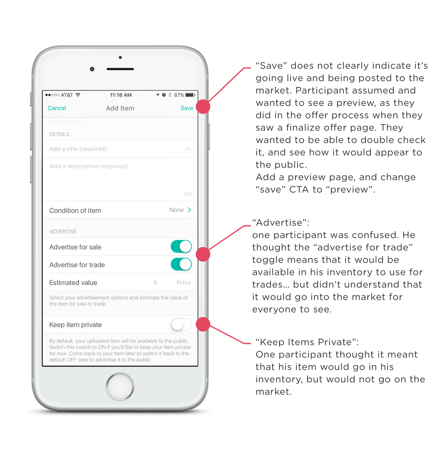 add item page insights