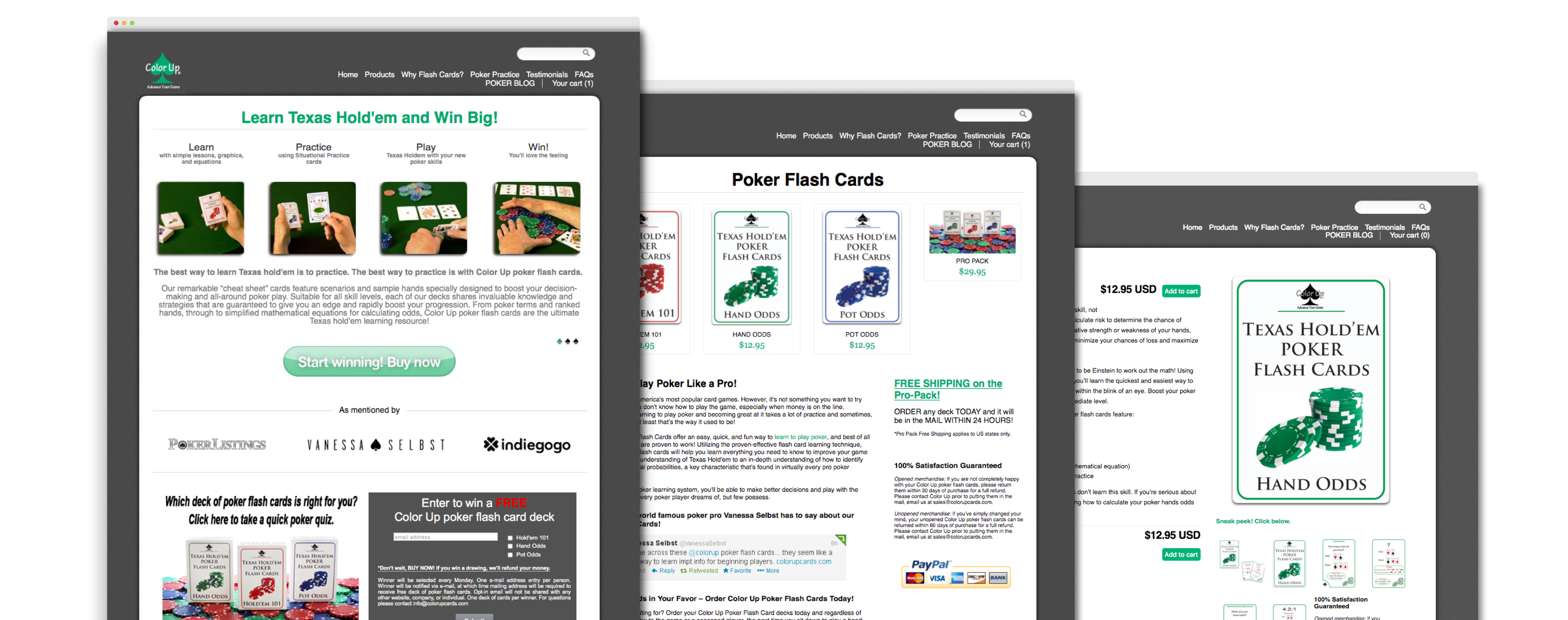 Color Up POKER FLASH CARDS HAND ODDS Learn how to win at Texas Hold'em!