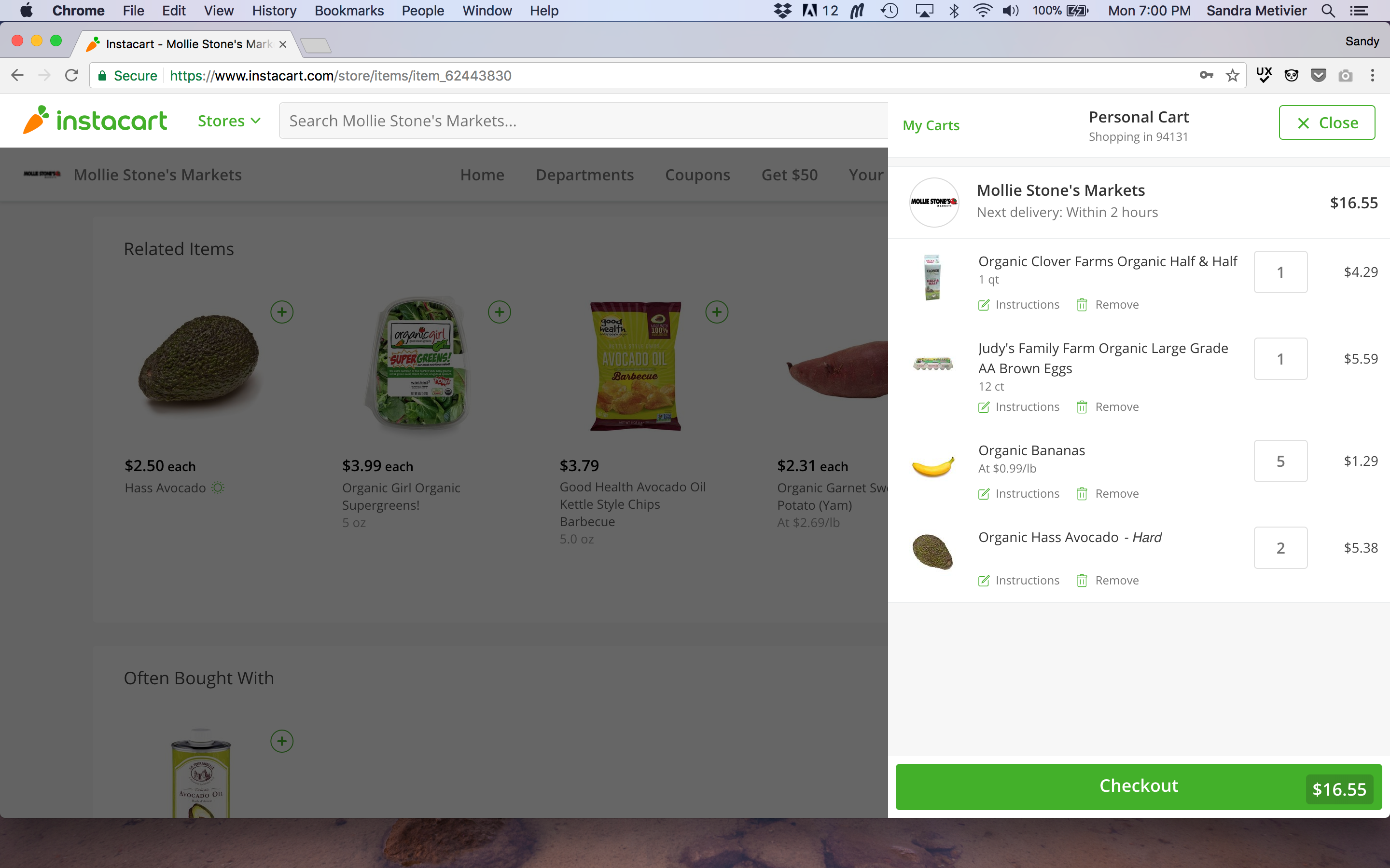 cart summary